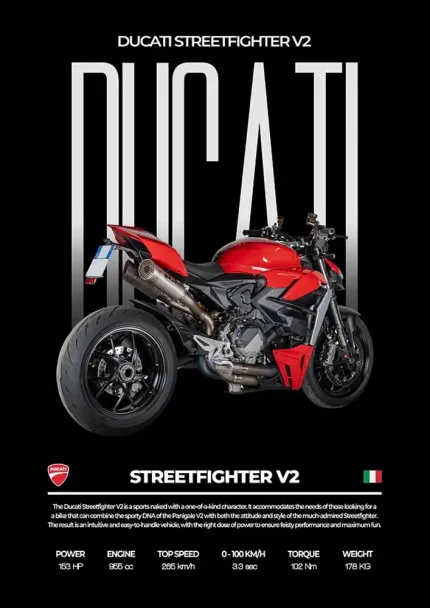 متال پوستر موتور طرح Ducati Streetfighter V2 کد L2110