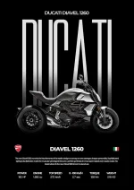 متال پوستر موتور طرح Ducati Diavel 1260 کد L2111