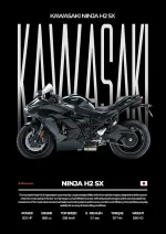 متال پوستر موتور طرح Kawasaki Ninja H2 SX کد L2114