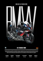متال پوستر موتور طرح BMW M1000RR کد L2122