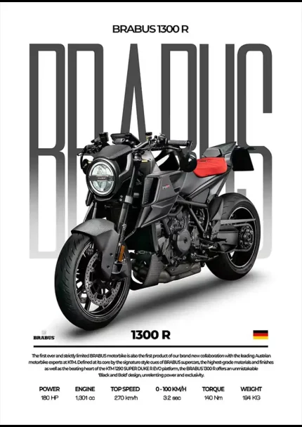 متال پوستر موتور طرح Brabus 1300R کد L2124