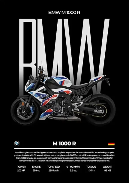 متال پوستر موتور طرح BMW M1000RR کد L2125