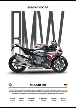 متال پوستر موتور طرح BMW M1000RR کد L2126