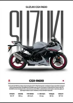 متال پوستر موتور طرح Suzuki GSX-R600 کد L2128