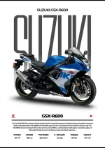 متال پوستر موتور طرح Suzuki GSX-R600 کد L2131