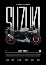 متال پوستر موتور طرح Suzuki GSX-R600 کد L2132