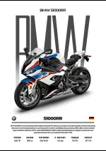 متال پوستر موتور طرح BMW S1000RR کد L2136