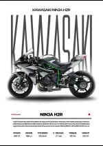 متال پوستر موتور طرح Kawasaki Ninja H2R کد L2137