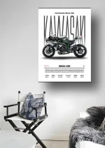 متال پوستر موتور طرح Kawasaki Ninja H2R کد L2137 - Image 2