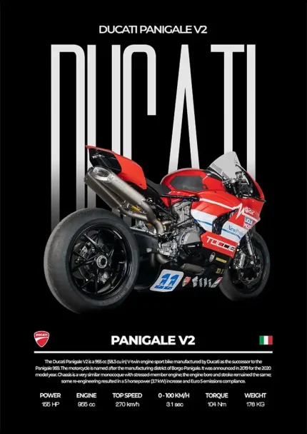 متال پوستر موتور طرح Ducati Panigale V2 کد L2139