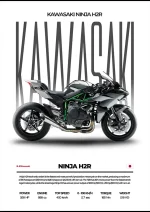 متال پوستر موتور طرح Kawasaki Ninja H2R کد L2140