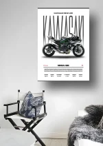متال پوستر موتور طرح Kawasaki Ninja H2R کد L2140 - Image 2