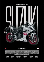 متال پوستر موتور طرح Suzuki GSX-8R کد L2141