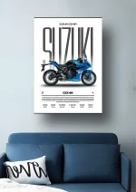 متال پوستر موتور طرح Suzuki GSX-R  کد L2143 - Image 2