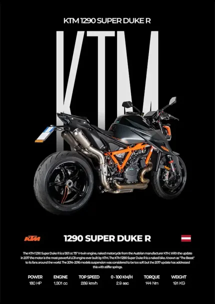 متال پوستر موتور طرح KTM 1290 Super Duke R کد L2149