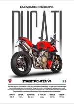 متال پوستر موتور طرح Ducati Streetfighter کد L2150