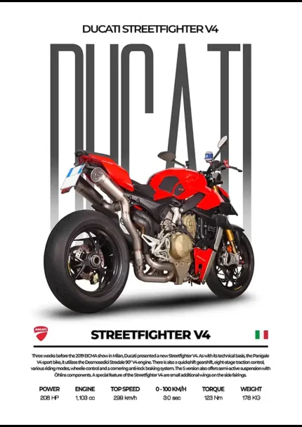 متال پوستر موتور طرح Ducati Streetfighter کد L2150