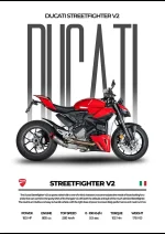 متال پوستر موتور طرح Ducati Streetfighter V2 کد L2153