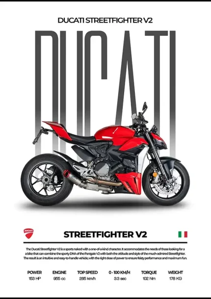 متال پوستر موتور طرح Ducati Streetfighter V2 کد L2153