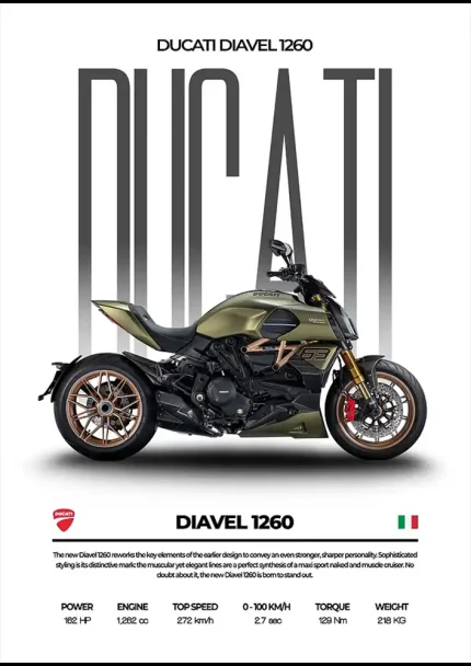 متال پوستر موتور طرح Ducati Diavel 1260 کد L2155