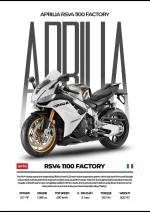 متال پوستر موتور طرح Aprilia RSV4 1100 FACTORY کد L2170