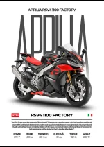 متال پوستر موتور طرح Aprilia RSV4 1100 FACTORY کد L2172