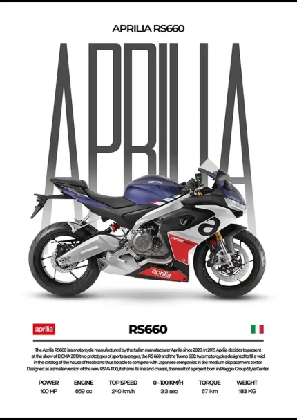 متال پوستر موتور طرح Aprilia RS660 کد L2175
