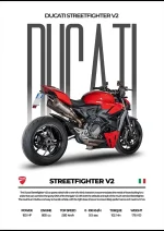 متال پوستر موتور طرح Ducati Streetfighter V2 کد L2187