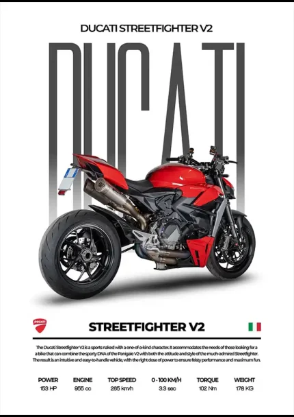 متال پوستر موتور طرح Ducati Streetfighter V2 کد L2187