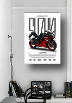 متال پوستر موتور طرح Suzuki GSX-R750 کد L2189 - Image 2