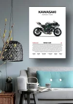 متال پوستر موتور طرح Kawasaki Ninja H2R کد L2198 - Image 2