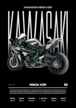 متال پوستر موتور طرح Kawasaki Ninja H2R کد L2223