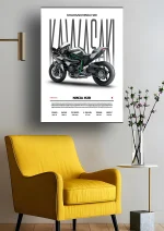 متال پوستر موتور طرح Kawasaki Ninja H2R کد L2225 - Image 2