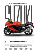 متال پوستر موتور طرح Suzuki GSX-1300R Hayabusa کد L2228