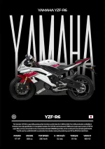 متال پوستر موتور طرح YAMAHA YZF-R6 کد L2231