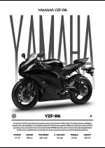 متال پوستر موتور طرح YAMAHA YZF-R6 کد L2233