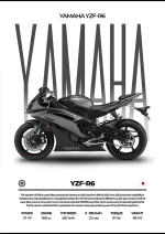 متال پوستر موتور طرح YAMAHA YZF-R6 کد L2234