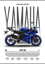 متال پوستر موتور طرح YAMAHA YZF-R6 کد L2235