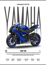 متال پوستر موتور طرح YAMAHA YZF-R1 کد L2239
