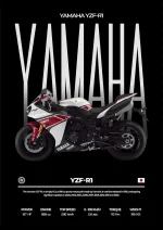 متال پوستر موتور طرح YAMAHA YZF-R1 کد L2240