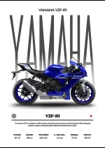 متال پوستر موتور طرح YAMAHA YZF-R1 کد L2243