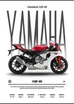 متال پوستر موتور طرح YAMAHA YZF-R1 کد L2244