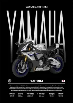 متال پوستر موتور طرح YAMAHA YZF-R1M کد L2246