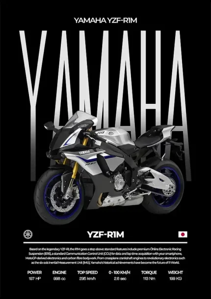متال پوستر موتور طرح YAMAHA YZF-R1M کد L2246
