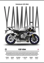 متال پوستر موتور طرح YAMAHA YZF-R1M کد L2247