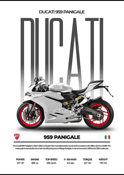 متال پوستر موتور طرح Ducati 959 Panigale کد L2248