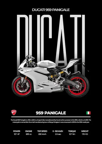 متال پوستر موتور طرح Ducati 959 Panigale کد L2250