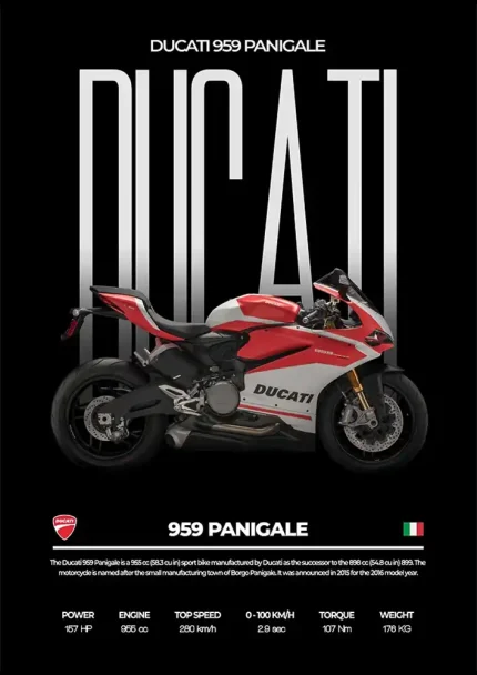 متال پوستر موتور طرح Ducati 959 Panigale کد L2251