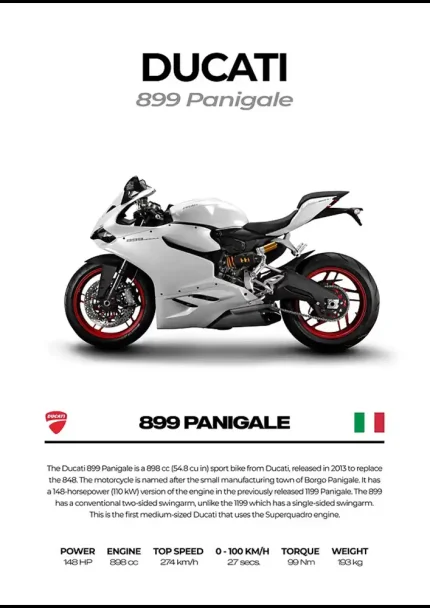 متال پوستر موتور طرح Ducati 899 Panigale کد L2258