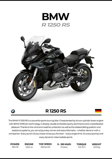 متال پوستر موتور طرح BMW R 1250 RS کد L2264
